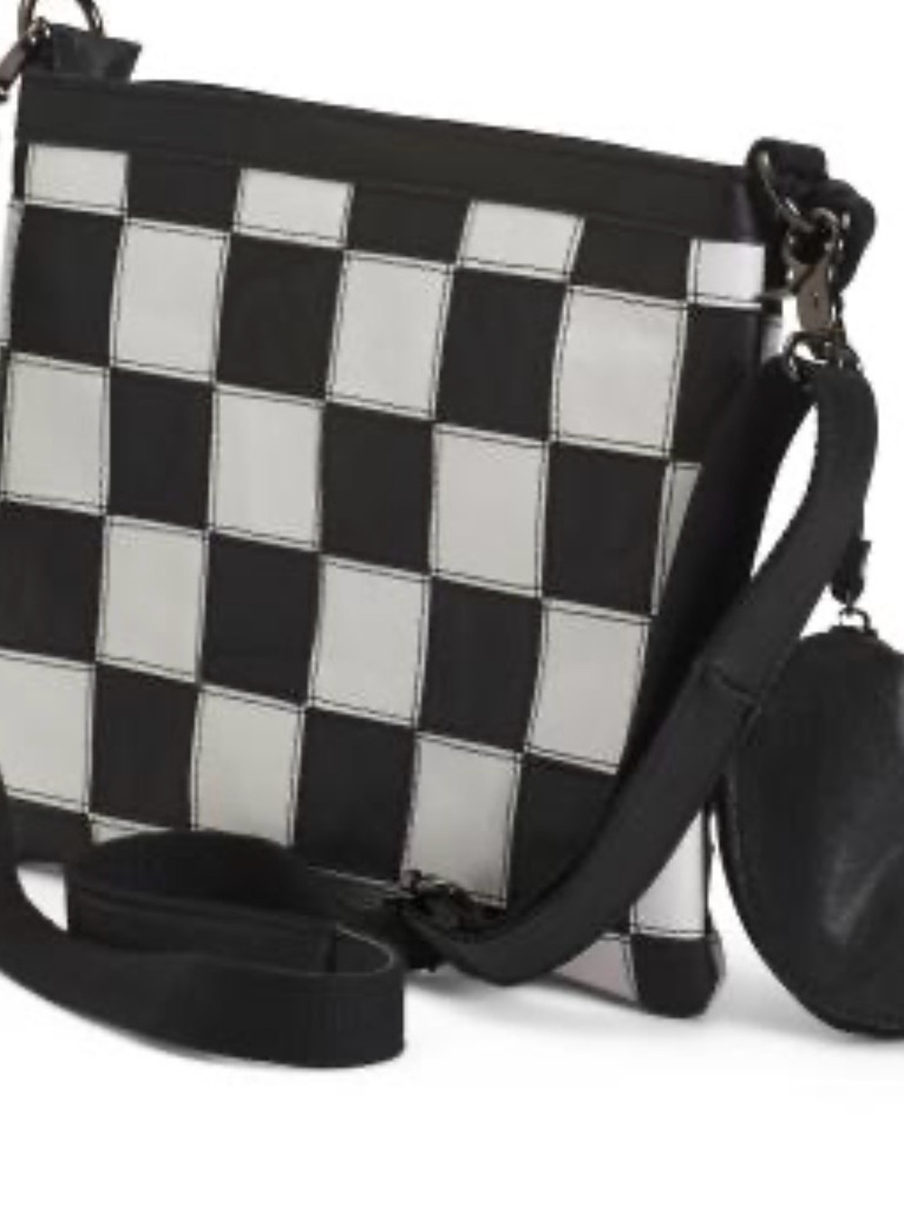 Amerileather Checkered Bag Purse Black White